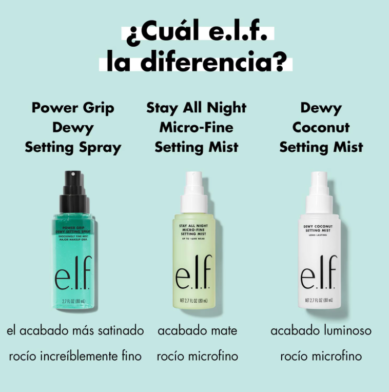 E.l.f. Dewy Coconut Setting Mist (Infusión De Coco Húmedo Spray Fijador De Maquillaje)